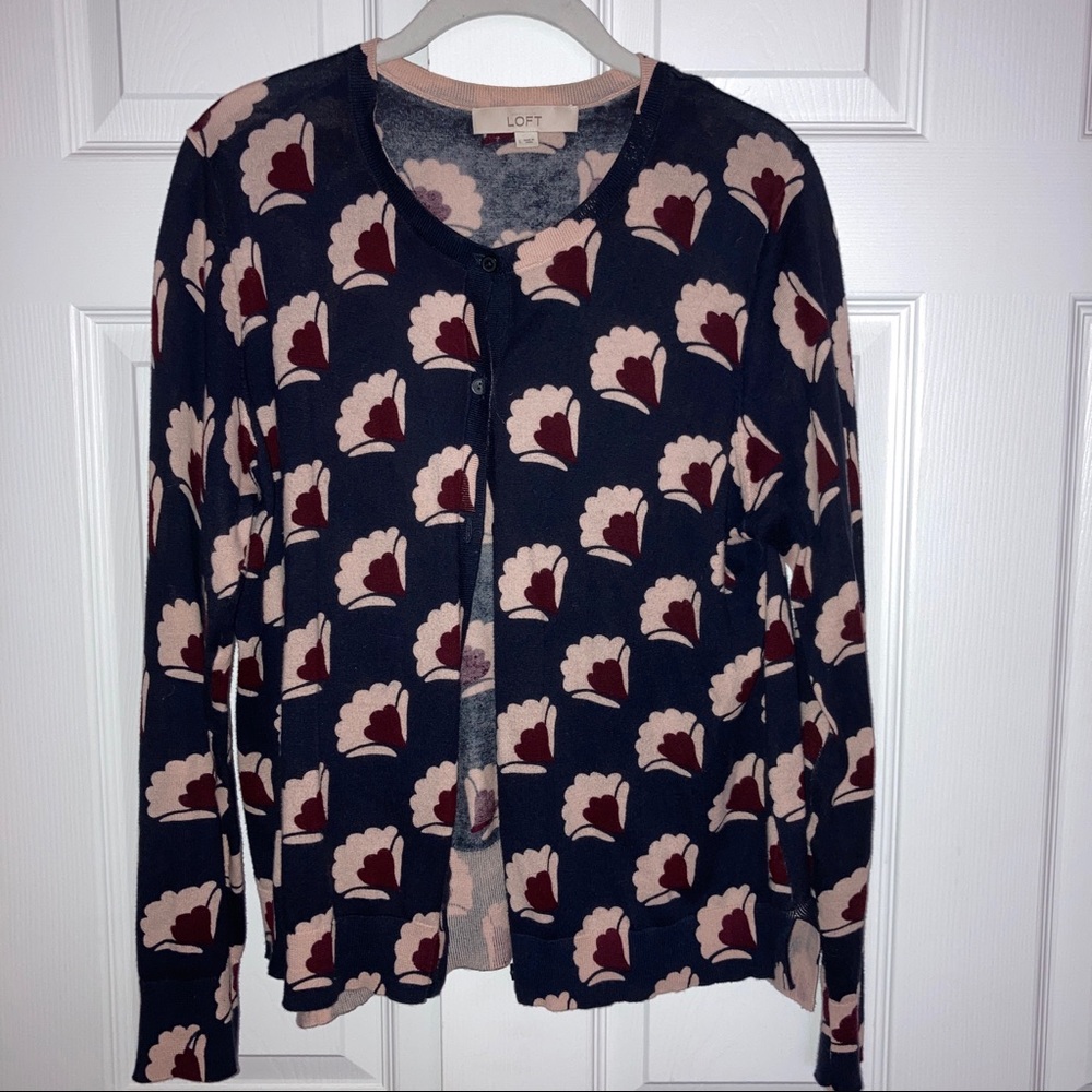 Loft light weight smooth cotton Cardigan Sweater